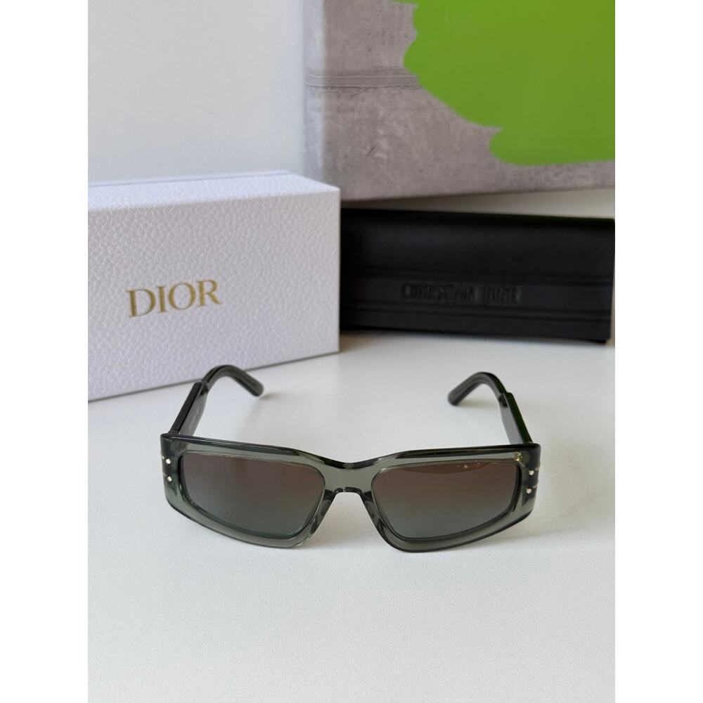 NEW Dior Signature S9U Slim Mask Sunglasses in Green - Picture 5 of 9